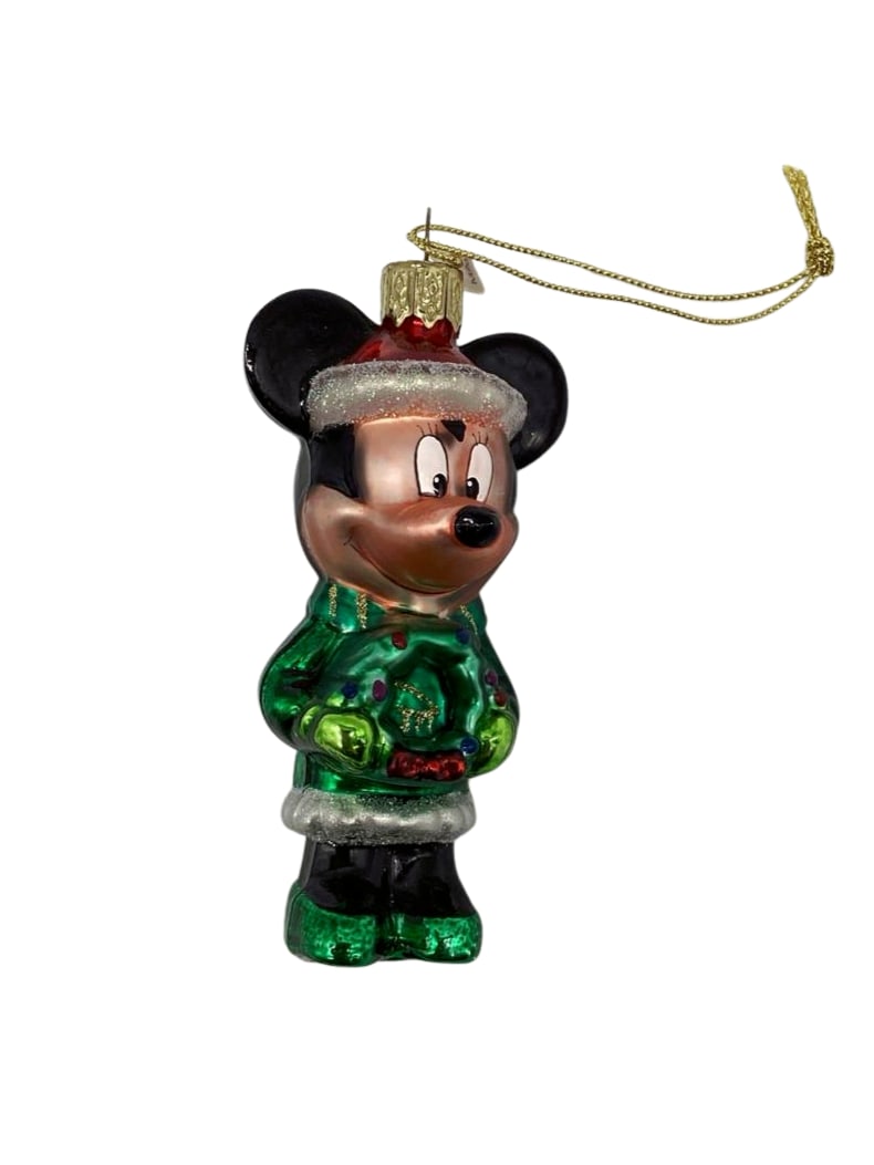 Disney Holiday Mickey Mouse Glass Christmas Ornament Festive Decoration (1 of 7)