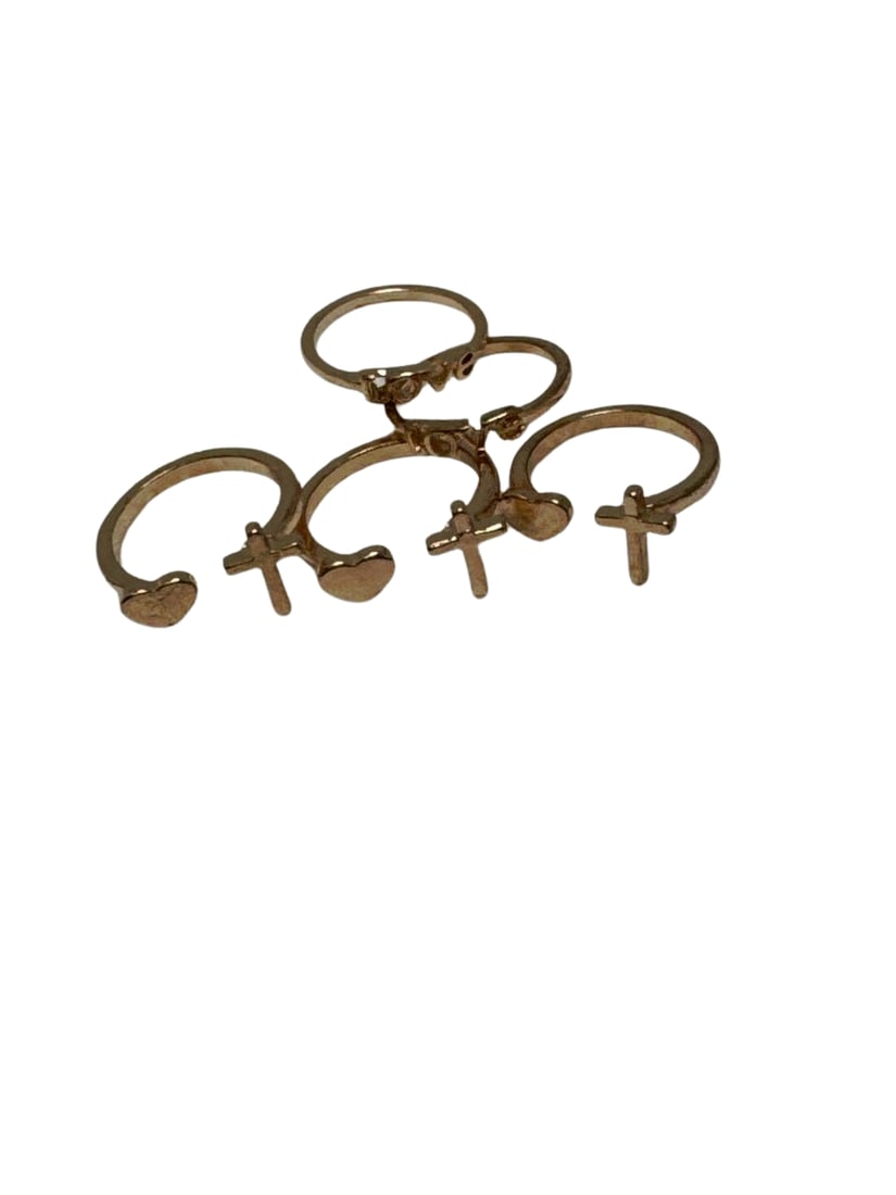 Fashion Love Heart Cross Inspirational Stackable Rings Set 4-Piece: See pictures for details