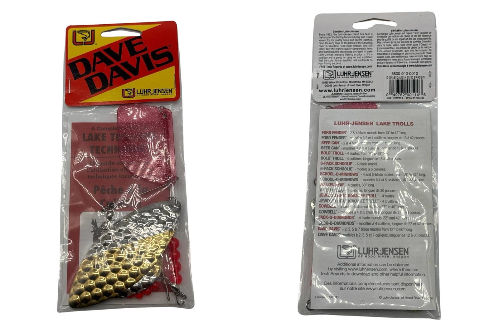 Dave Davis Luhr Jensen Lake Troll Fishing Lure Pack 1 oz: The Dave Davis Luhr Jensen Lake Troll Fishing Lure Pack is a high-quality fishing accessory designed for serious anglers. This lure pack, crafted with precision by Luhr-Jensen, features a dual-tone me