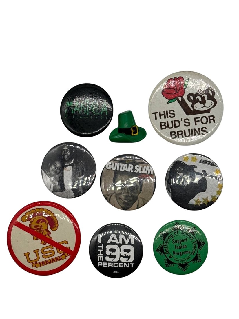 Vintage 1990s Pinback Button Collection Including USC Trojans and Bud's For Bruins (1 of 11)