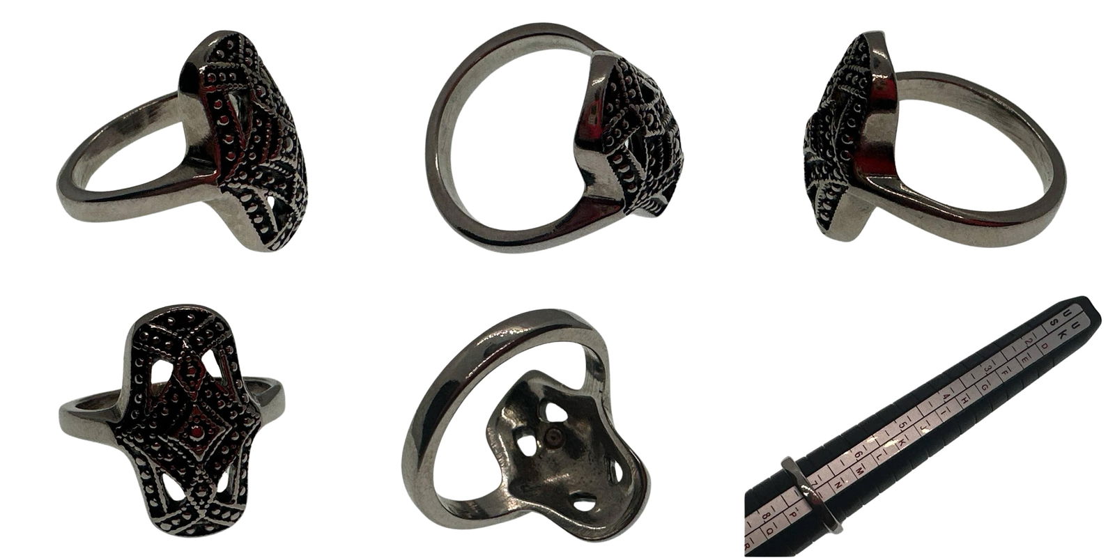 Vintage Sterling Silver Art Deco Marcasite Ring Size 6 Bohemian (1 of 7)