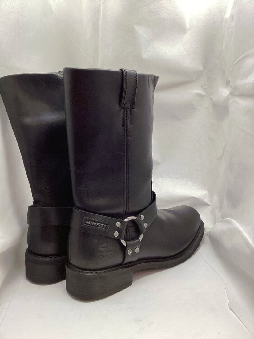 Harley Davidson Waterproof Black Leather Biker Boots Size 11M 44 (1 of 9)
