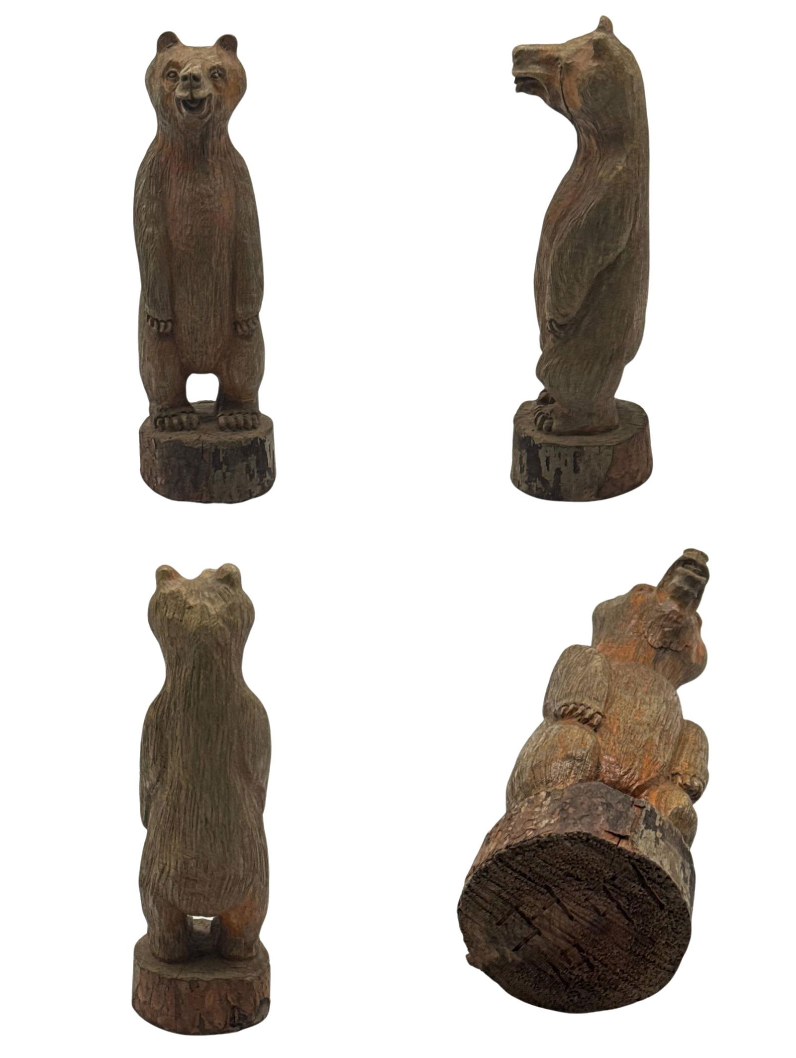 Handcrafted Wooden Bear Figurine Statue Rustic Decor 10 Inch Tall (1 of 5)