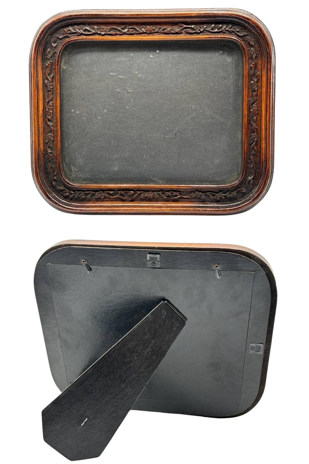 Antique Ornate Wood Picture Frame with Detailed Carving 10x12 Inches: This exquisite antique picture frame features intricate carved detailing, showcasing the craftsmanship of a bygone era. Measuring 10x12 inches, the frame is made from high-quality wood with a rich, wa