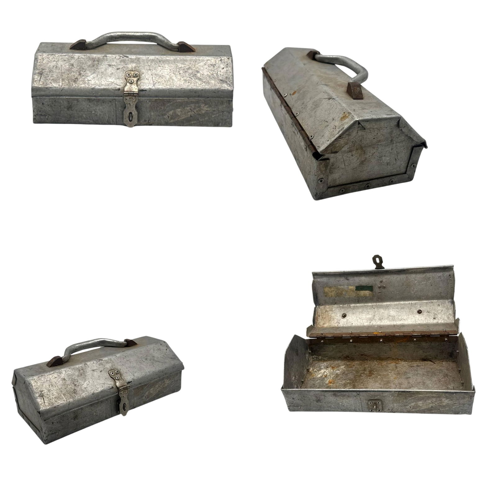 Vintage Metal Toolbox Industrial Steel Tool Storage Box 11x5x4 in (1 of 5)