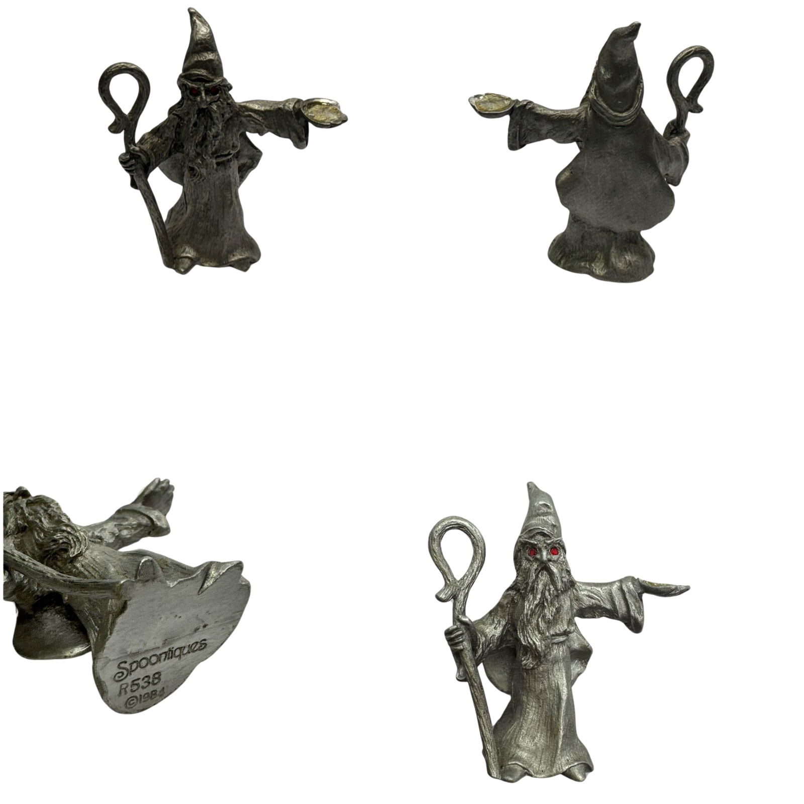 Spoontiques Wizard Pewter Figurine R538 1984 2 Inch Tall Collectible: Spoontiques Wizard Pewter Figurine 1984 R538 2.5 Inch Tall stands out as a remarkable collectible for fans of fantasy pewter craftsmanship and rare vintage pieces. Its finely detailed wizard design fe