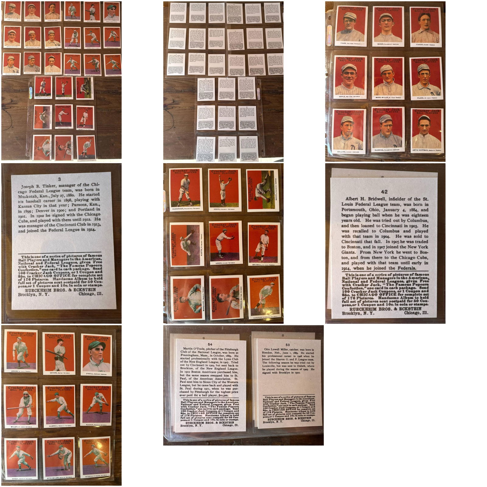 Cracker Jack Vintage Baseball Cards Antique Collectible Original Reprint 1977 (1 of 9)