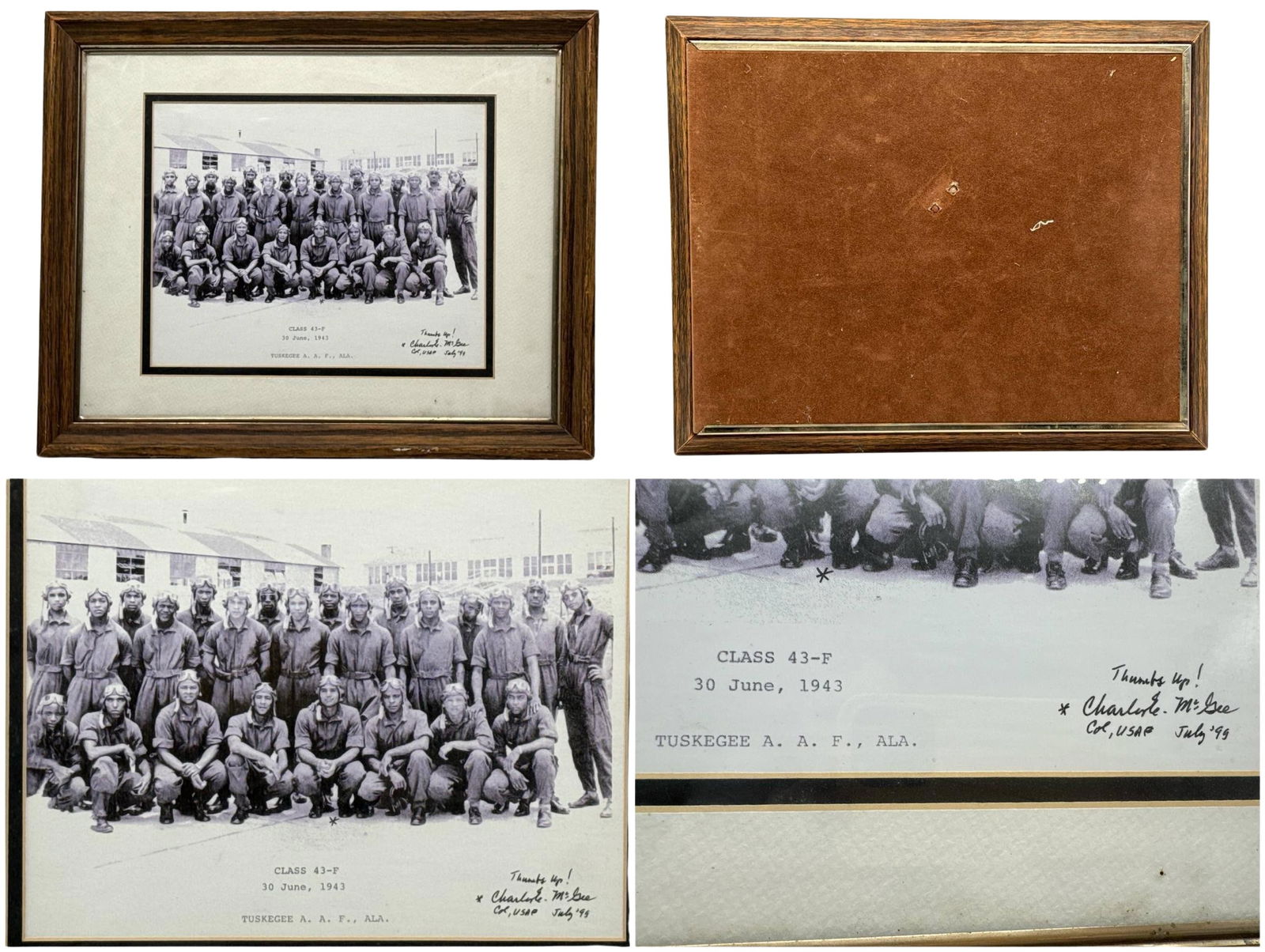 Tuskegee Airmen Class 43 F 30 June 1943 Vintage Framed Group Photo 14x11 in 2 lb (1 of 5)