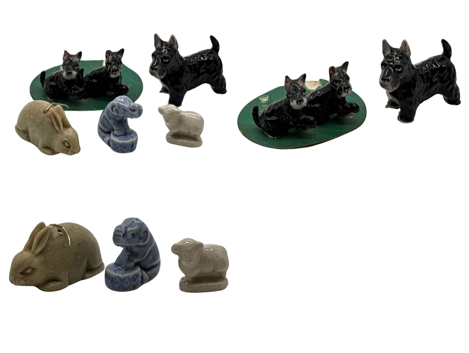 Vintage Handcrafted Ceramic Terrier Dogs Rabbit Elephant Sheep Figurines 2in (1 of 4)