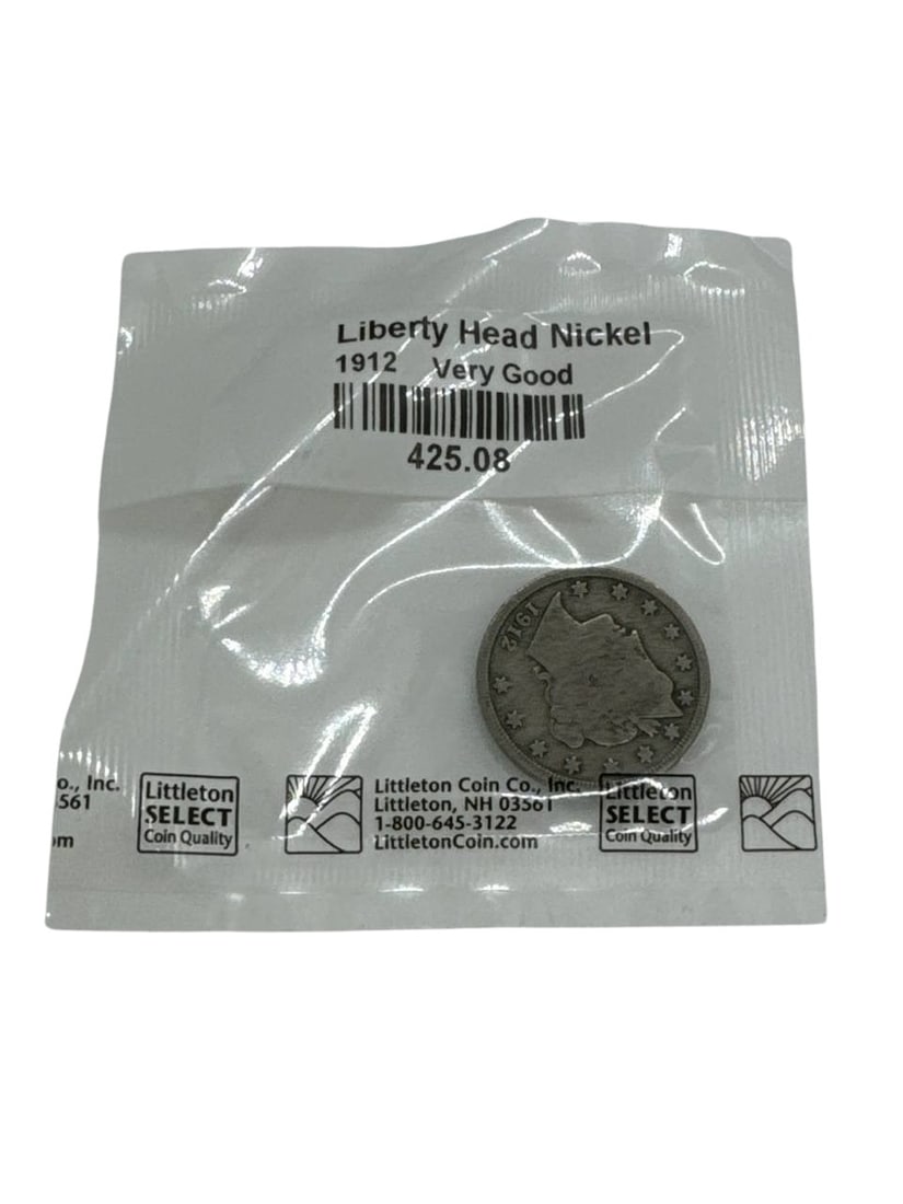 Liberty Head Nickel 1912 Very Good Condition Rare Coin Collectible: The Liberty Head Nickel, minted in 1912, is a classic collectible piece highly sought after by numismatists. Known for its iconic design featuring Lady Liberty on the obverse side, this coin reflects 