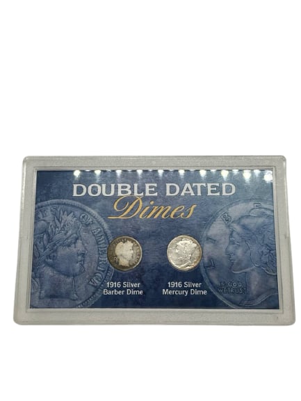 1916 Silver Mercury And Barber Double Dated Dimes Coin Collection (1 of 6)