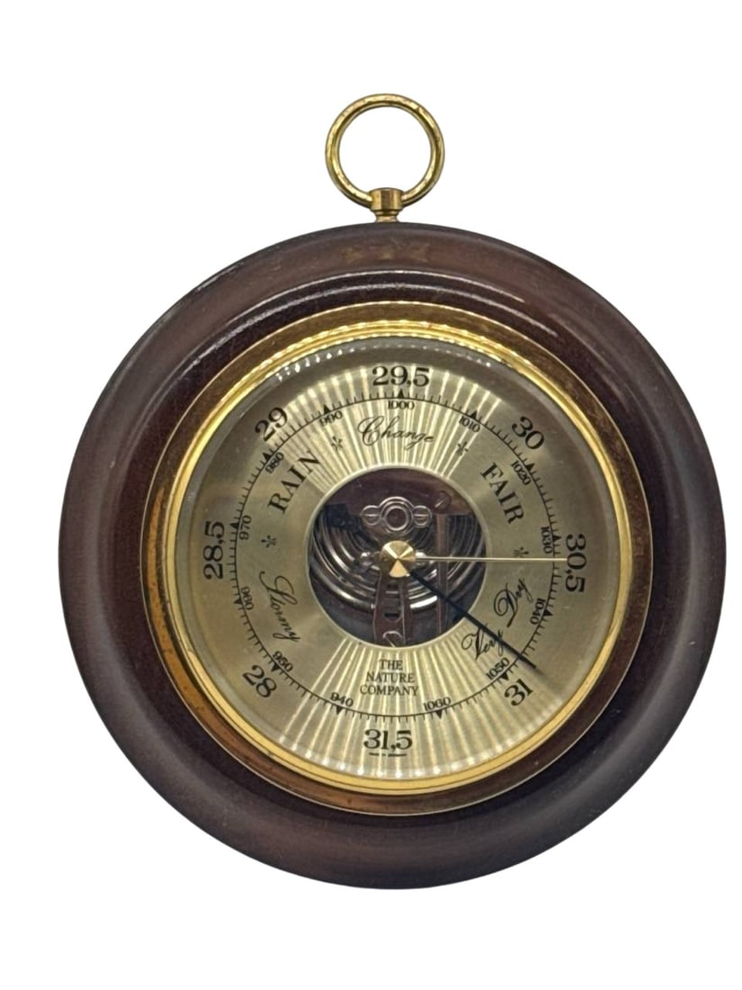 The Nature Company Vintage Barometer Weather Instrument German Wood (1 of 7)