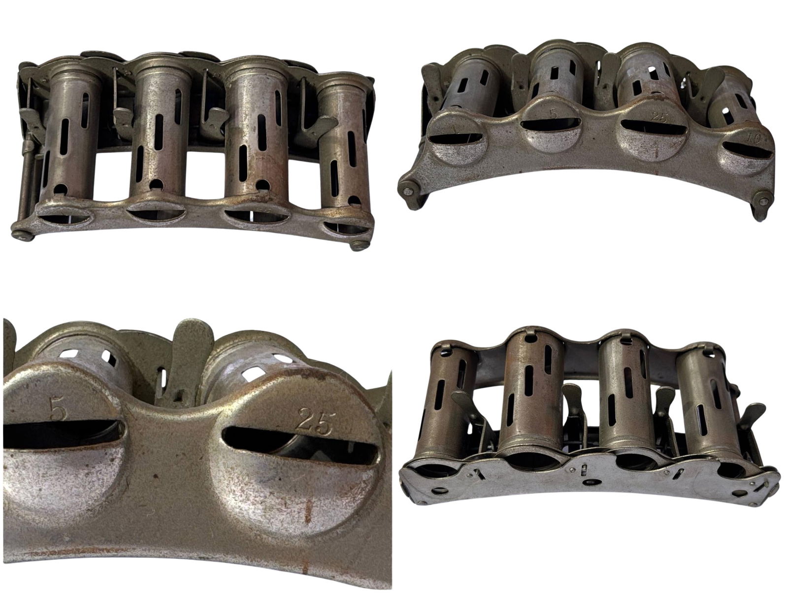 Vintage 1930s Metal Coin Dispenser For 5 10 25 Cents US 2x5 In (1 of 5)