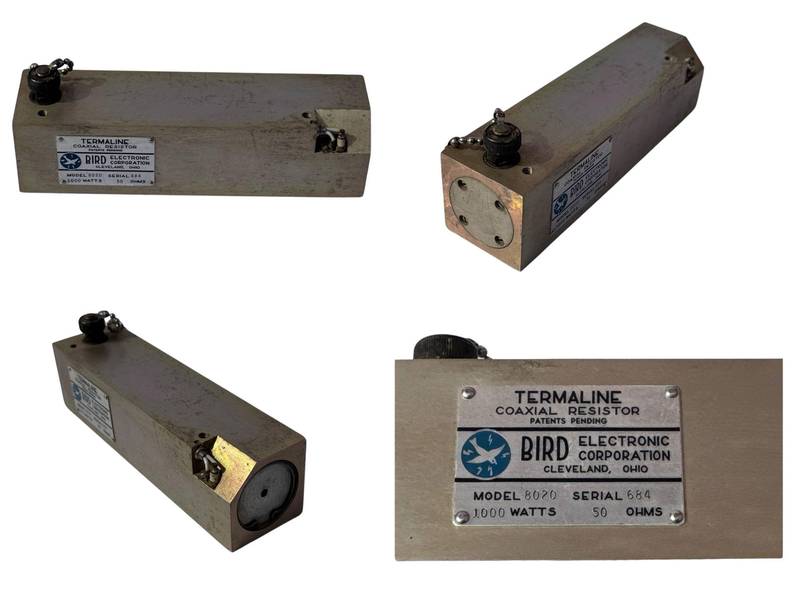 Bird Termaline Coaxial Resistor Model 8020 1000W 50 Ohms (1 of 5)