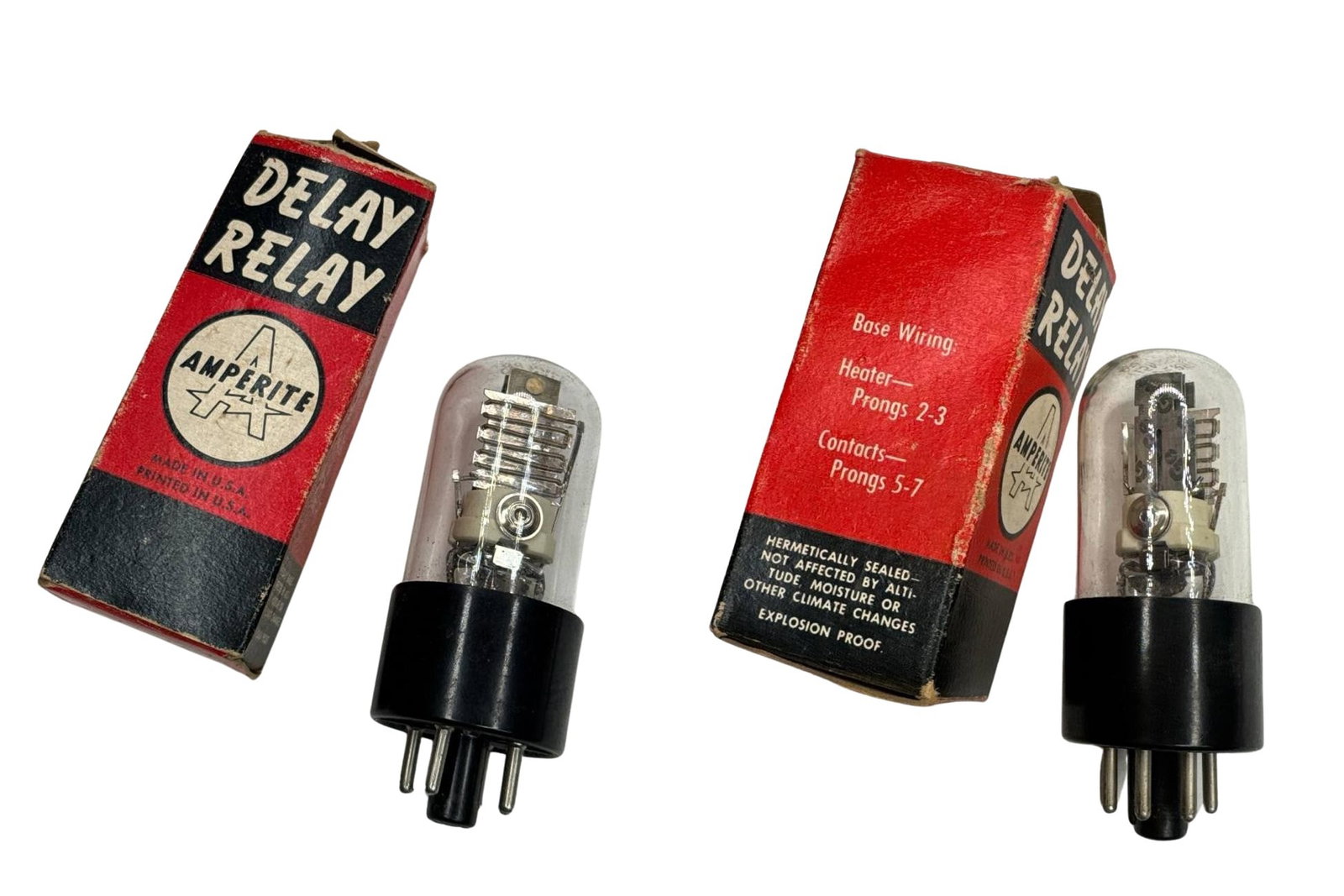 Amperite Vintage Delay Relay Vacuum Tube Made In USA 3 Inch High: Vintage Amperite Delay Relay vacuum tube from the golden age of American electronics is a remarkable piece for aficionados and collectors seeking rare finds. This specialized relay, designed for time 