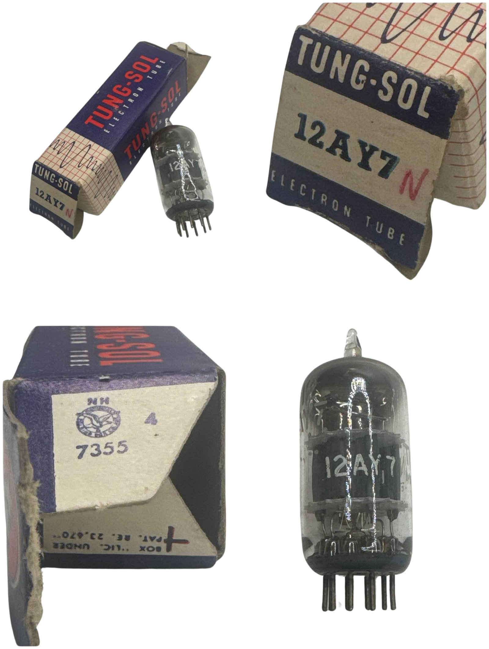 Tung Sol 12AY7 Audiophile Vacuum Electron Tube Vintage 2in Clear Glass 7355 (1 of 5)