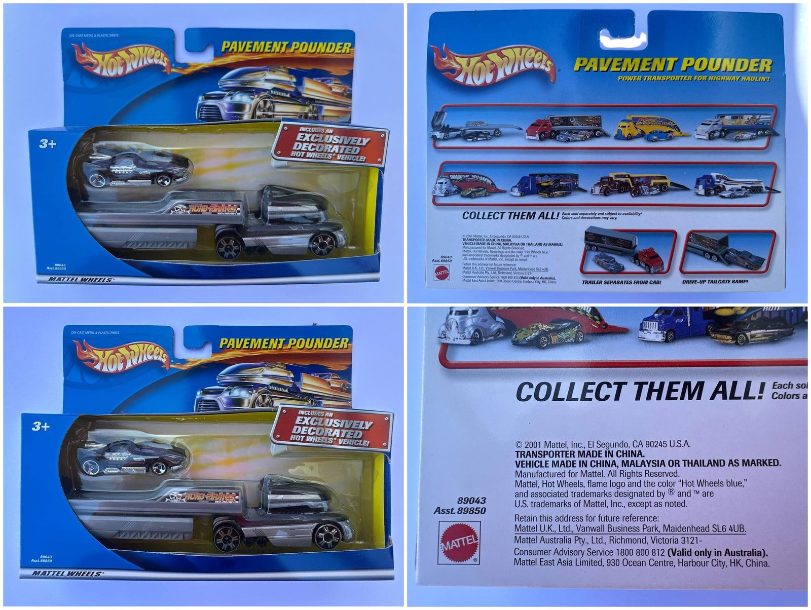 Hot Wheels Pavement Pounder Power Transporter With Exclusive Decorated Car 4x7 In 5 Oz: Hot Wheels Pavement Pounder With Exclusive Decorated Car is a highly sought after collectible that enhances any racing enthusiasts lineup. This Power Transporter For Highway Hauling showcases a sleek