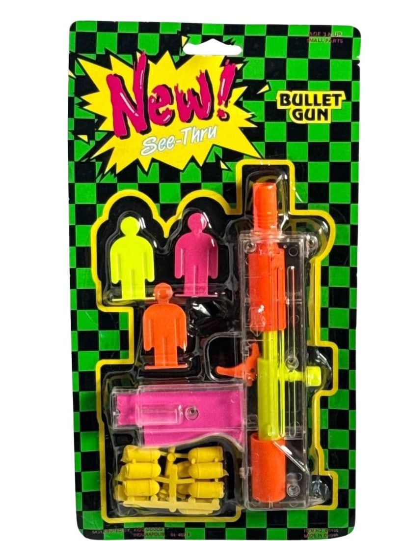New See Thru Bullet Gun Plastic Kids Toy With Targets 12 In: New see thru bullet gun plastic kids toy with targets 12 in is perfect for imaginative role play and fun target practice. This colorful set features a transparent plastic design that reveals inner com