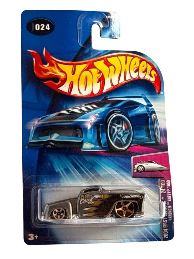 Hot Wheels 2004 First Editions Hardnoze 24 100 Chevy 1959 Rare Collectors Toy: Hot Wheels 2004 First Editions Hardnoze 24 100 Chevy 1959 Rare Collectors Toy is a prized die cast model perfect for enthusiasts seeking an iconic collectible. This release showcases bold paint detail