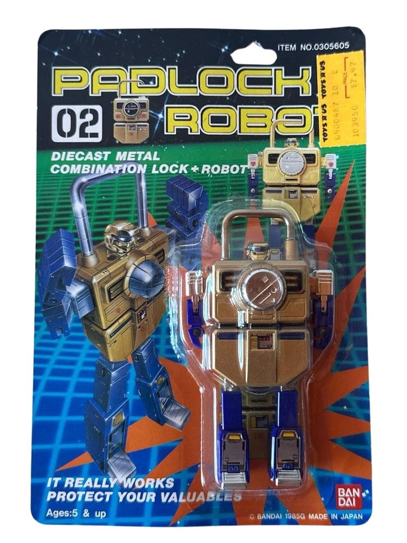 Bandai Padlock Robot 02 Diecast Metal Combination Lock Japan 1985 Iron Cast (1 of 9)