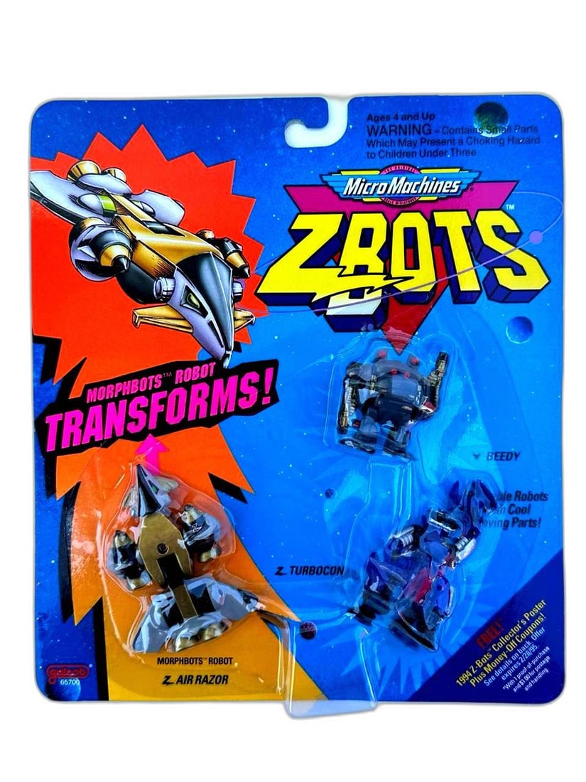 Zbots Galoob 1993 Robot 3 Pack Transforming Toy Figures Sealed Packaging: Bursting with nostalgic charm these Zbots Galoob 1993 Robot 3 Pack Transforming Toy Figures come sealed in their original packaging. Vintage collectors appreciate these action packed robots that trans