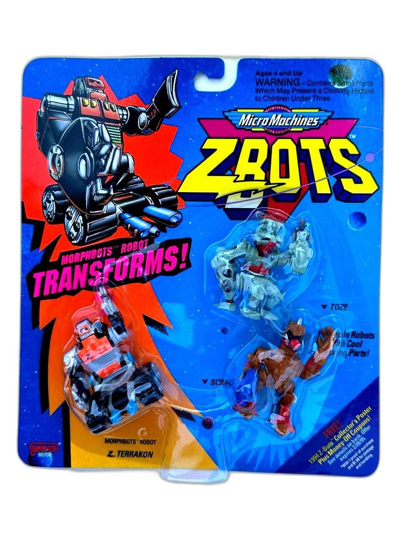 Galoob Micro Machines Z Bots Vintage 1993 Action Figures Sealed Pack 3 In (1 of 4)
