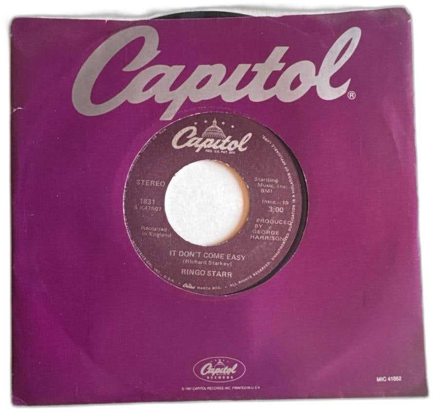 Ringo Starr It Dont Come Easy Capitol 7 Inch Vinyl 45 RPM Single: Ringo Starr It Dont Come Easy Capitol 7 Inch Vinyl 45 RPM Single is a highly sought-after collectible that resonates with fans of classic rock and Beatles enthusiasts alike. Pressed in England and pro