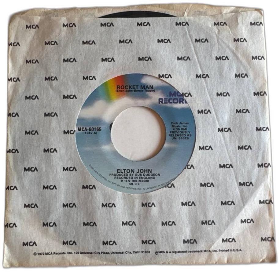 Elton John Rocket Man 1972 Original MCA Records 45 RPM Vinyl Single (1 of 4)