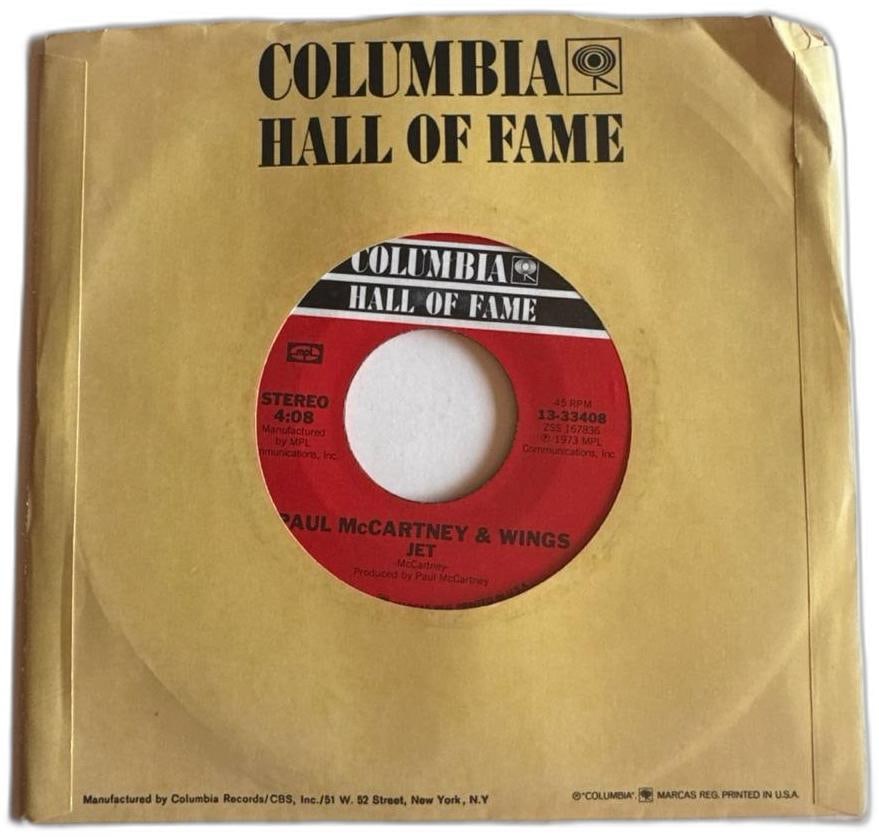 Paul Mccartney Wings Jet 45 Rpm Columbia Hall Of Fame Vinyl Record (1 of 4)