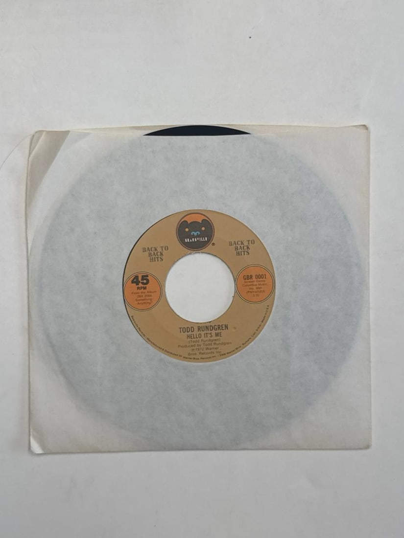 Todd Rundgren Hello Its Me 7 Inch Vinyl 45 Rpm Single Bearsville Record (1 of 4)
