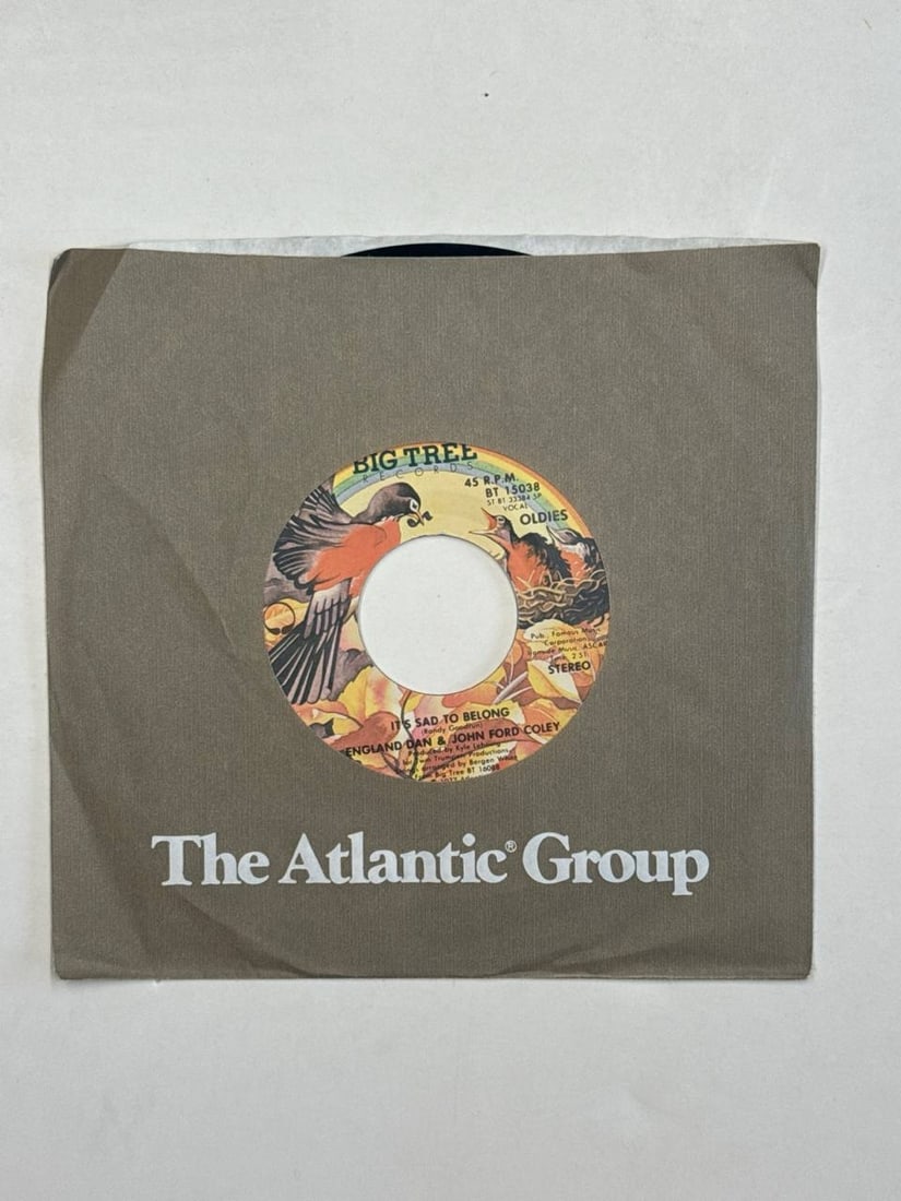 England Dan And John Ford Coley Its Sad To Belong 1977 Big Tree 45 Rpm Vinyl Single: The best key combinations of classic 1970s soft rock blend seamlessly in this iconic 45 rpm vinyl single from England Dan And John Ford Coley. Its Sad To Belong, originally released in 1977, remains a