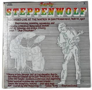 Early Steppenwolf Recorded Live May 14 1967 Vinyl LP Rare Classic: Early Steppenwolf Vinyl LP Rare Original 1967 Dunhill ABC Recording Capturing The Legendary Rock Band Live At The Matrix In San Francisco On May 14 1967 This historically significant album showcases r