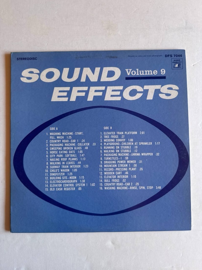 Sound Effects Volume 9 Audio Fidelity DFS 7046 Vinyl Record Rare Find (1 of 3)