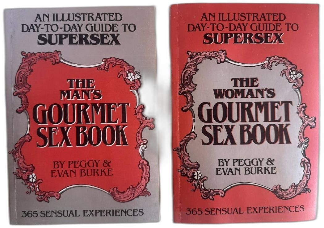 The Mans And Womans Gourmet Sex Books By Peggy Evan Burke 365 Sensual Experiences Day To Day Guide: Indulge in a pair of vintage adult reading treasures with these two illustrated guides to supersex The Mans Gourmet Sex Book and The Womans Gourmet Sex Book by Peggy and Evan Burke Each volume provide