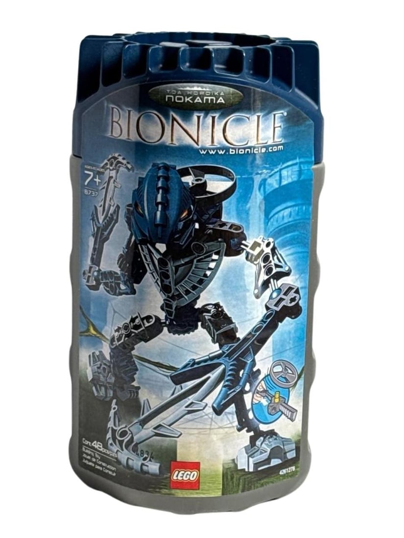 Lego Bionicle 8737 Toa Nokama Hordika Action Figure 7 In Tall Rare Vintage Collectible: Lego Bionicle 8737 Toa Nokama Hordika is a highly sought after buildable action figure from 2005 offering a nostalgic and immersive experience for fans of the Bionicle universe. This canister set incl