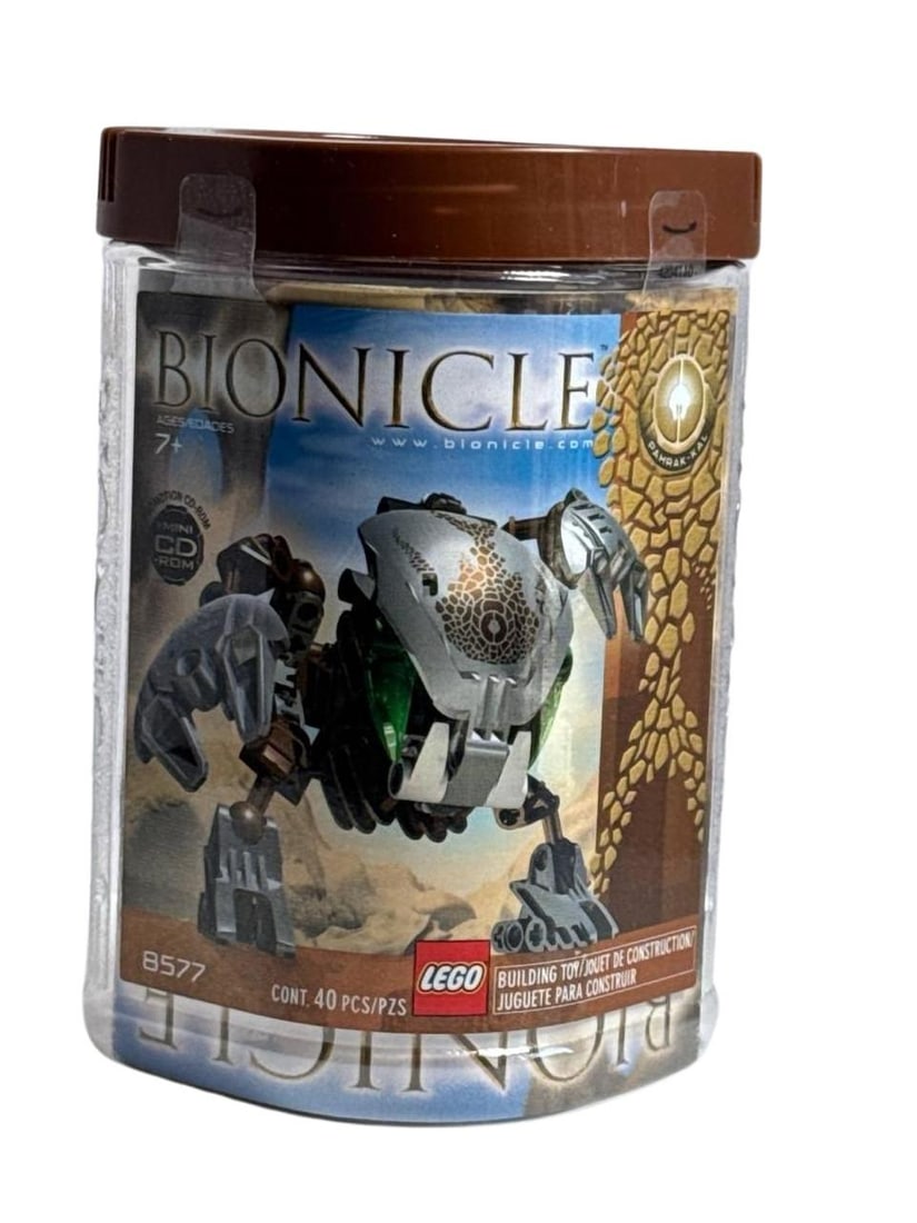 Lego Bionicle 8577 Pahrak Kal 2003 Rare Action Figure 40 Pieces Gift For Collectors: Classic Lego Bionicle 8577 Pahrak Kal 2003 Rare Action Figure. This remarkable collectible includes its original canister and 40 building pieces, offering fans and collectors an authentic piece of Bio
