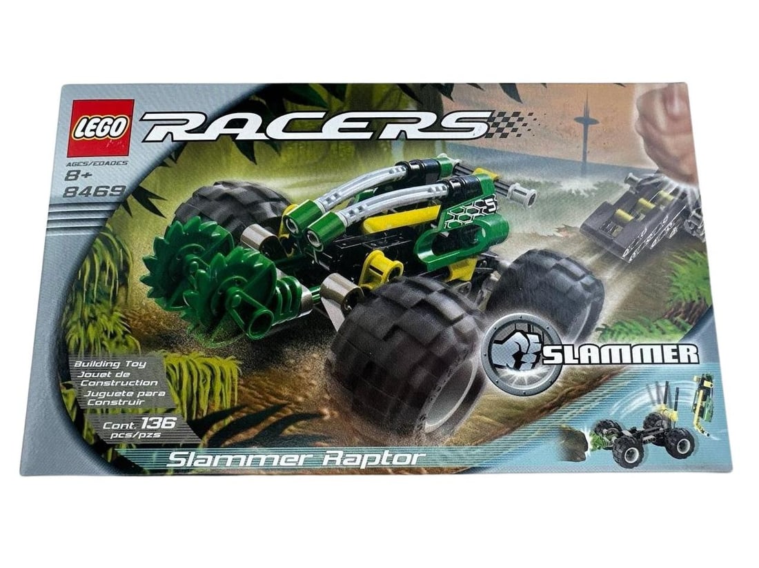 New Lego Racers 8469 Item 4166289 136Pcs 8 Plus Rare Vintage Toy: Lego Racers 8469 Slammer Raptor Item 4166289 136pcs 8 Plus Rare Vintage Toy is a sought after collector set appealing to fans of classic building toys. This retired edition is known for its dynamic sl