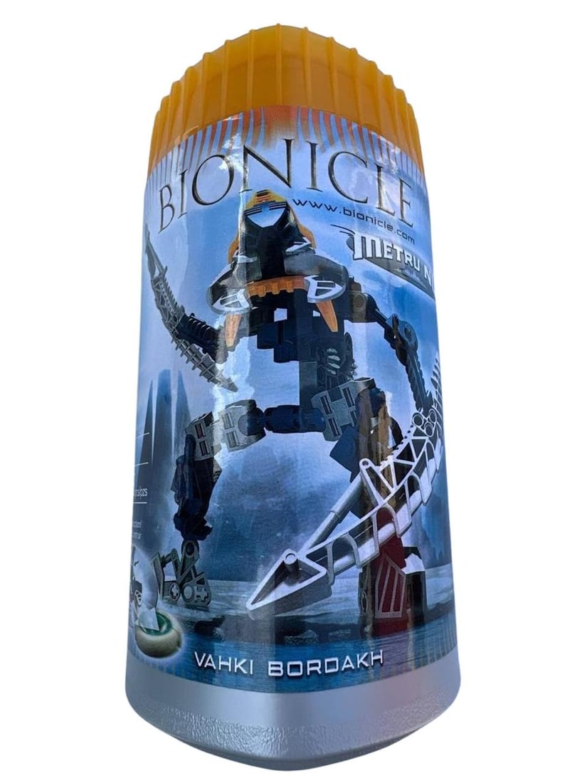 Lego Bionicle Metru Vahki Bordakh 2004 Vintage Collectible Toy 8 In: Rare 2004 Lego Bionicle Metru Vahki Bordakh collectible toy in its unique canister stands out with iconic design and intricate mechanical features. Created for fans of the legendary Bionicle universe,