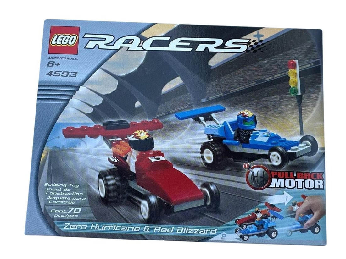 Lego Racers Zero Hurricane Red Blizzard Pull Back Motor 4593 Building Set 70 Pieces (1 of 9)