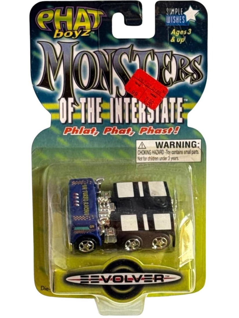 Phat Boyz Monsters Of The Interstate Revolver Diecast Truck Blue 3in US: Phat Boyz Monsters Of The Interstate Revolver Diecast Truck is an exciting collectible designed for enthusiasts and kids alike. This distinctive toy showcases a bold body style, highlighted by vivid g