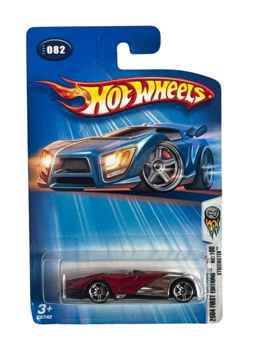 Hot Wheels 2004 First Editions 82 100 Xtreemster Red Model Car: Hot Wheels 2004 First Editions 82 100 Xtreemster Red Model Car is a collector favorite from the iconic brand. This eye catching die cast toy car comes sealed on its original card, showcasing the disti