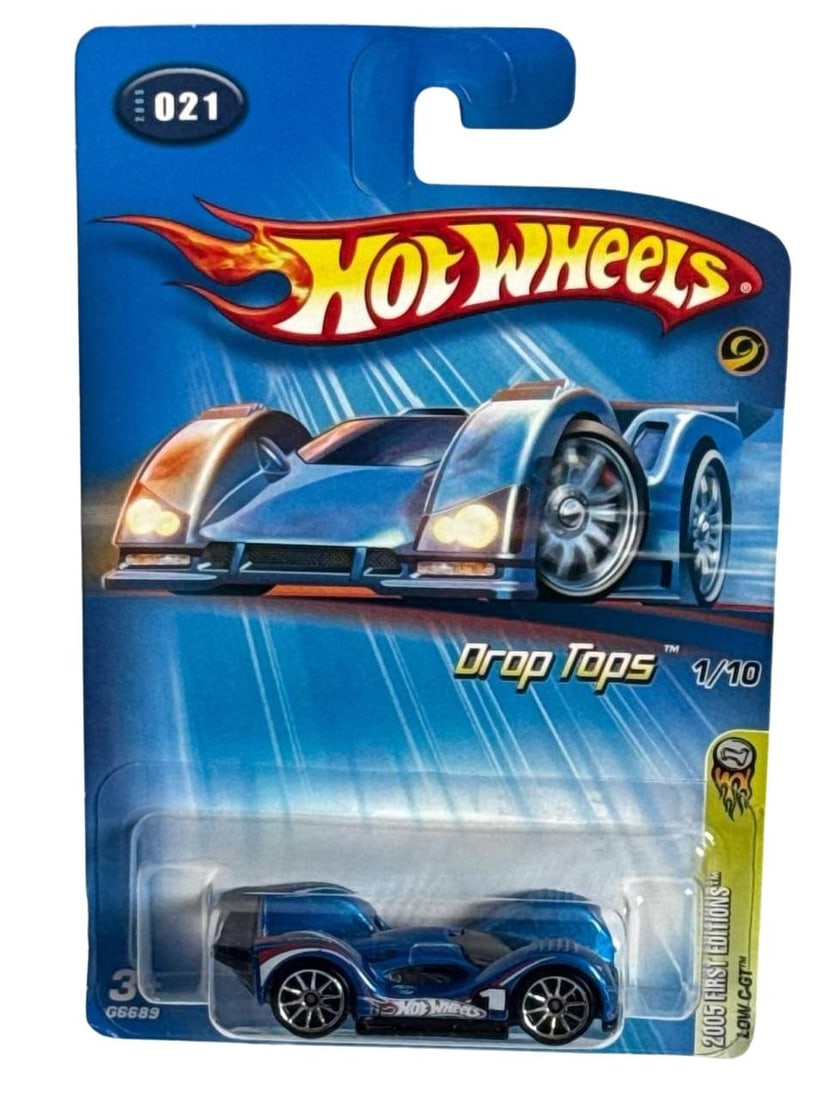 Hot Wheels 2005 First Editions Low CGT Drop Tops 1 10 Scale Collectible Car: Hot Wheels 2005 First Editions Low CGT Drop Tops 1 10 Scale Collectible Car is a sought after piece for both seasoned collectors and new enthusiasts. This blue die cast car preserves the classic Hot W
