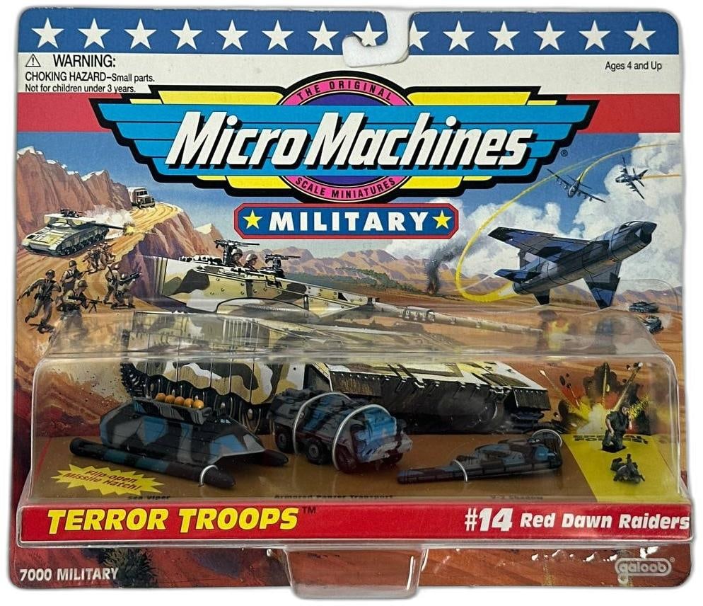 Unopened 1995 Micro Machines Galoob Military 14 Terror Troops Red Dawn Raiders Set (1 of 4)