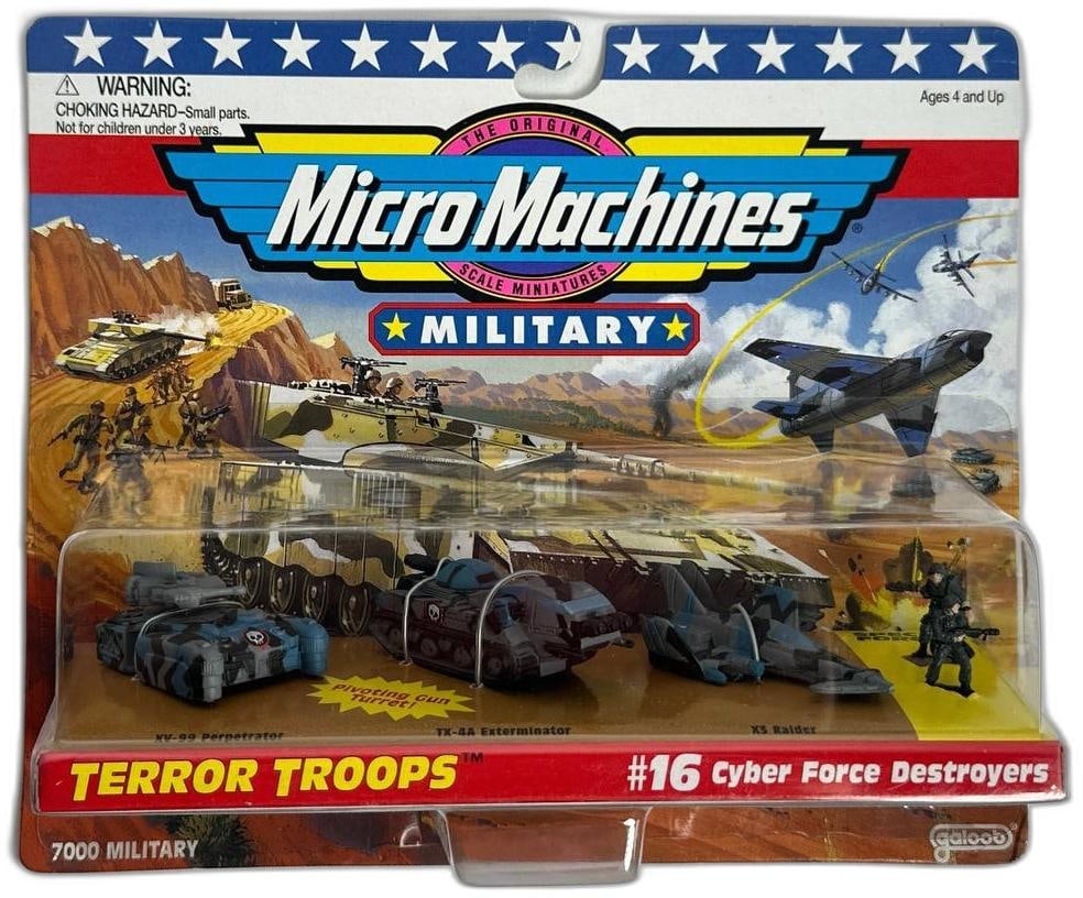 Micro Machines Military Terror Troops 16 Cyber Force Destroyers Unopened 1996 Galoob Toys (1 of 4)