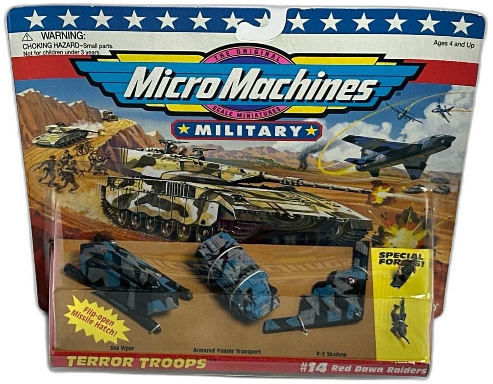 Vintage Micro Machines Military Red Dawn Raiders Terror Troops Sealed Collectible Set (1 of 4)