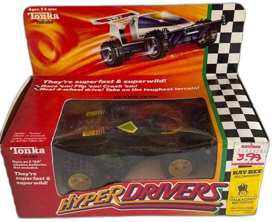 Tonka Hyper Drivers Vicious Viper Off Road Battery Powered Car Unopened: Tonka Hyper Drivers Vicious Viper Off Road Battery Powered Car Unopened is a thrilling collectible that combines rugged off road action with classic toy nostalgia. Designed for ages 5 and over, this i