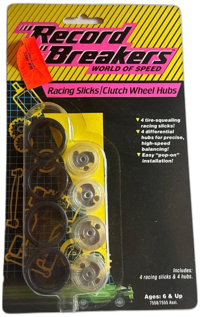 Record Breakers World Of Speed Racing Slicks Clutch Wheel Hubs Unopened Hasbro 1989 (1 of 4)