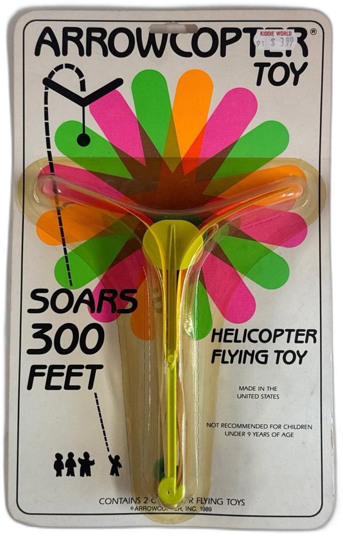Arrowcopter Helicopter Flying Toy Soars 300 Feet 1989 Vintage Unopened (1 of 5)