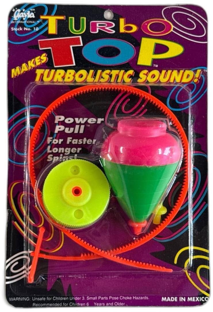 Gayla International Turbo Top Neon Spinning Toy Power Pull Unopened 3In: Gayla International Turbo Top Neon Spinning Toy Unopened is a classic fun item for kids and collectors who love vibrant spinning tops. This power pull mechanism offers a faster and louder spin, delive