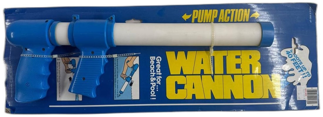 Pump Action Water Cannon Blue Beach Pool Toy Soaker Shoots Up To 40ft Unopened (1 of 4)